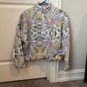 Cropped sherpa pullover